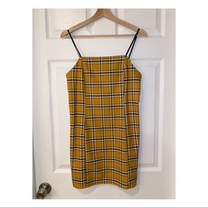 Urban Outfitters Yellow Plaid Mini Dress